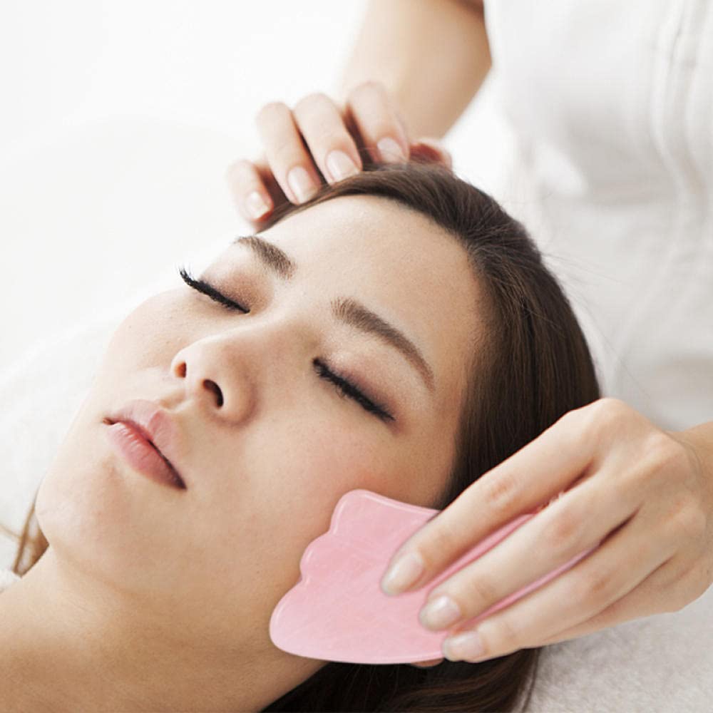Amazon | マッサージ 石 Rose Quartz Gouache Massage Raking Gua Sha